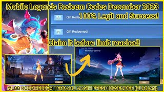 MLBB Diamonds Codes December 28 2023  Mobile Legends Redeem Codes Today last 4 days of the year [upl. by Sualokcin]