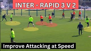 INTENSE INTER MILAN 3v2 Football Training Session  Soccer Drills attack vs defence finishing [upl. by Carothers]