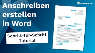 Anschreiben erstellen in Word  Schritt für Schritt Anleitung [upl. by Jephthah289]