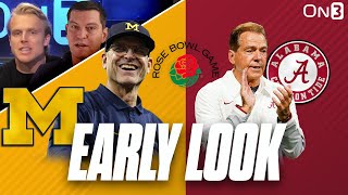 Rose Bowl Early Look Alabama Crimson Tide vs Michigan Wolverines  Nick Saban Jim Harbaugh [upl. by Hahsi]