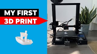 How to use a Creality Ender 3 Pro printer First print Cura amp Thingiverse [upl. by Ellezig]