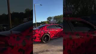 392 Charger gets Full Wrap in 1 of 1 Red Bape Camo cars carwrap [upl. by Etnovad]