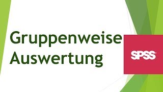 Gruppenweise Auswertungen in SPSS vornehmen [upl. by Akayas]