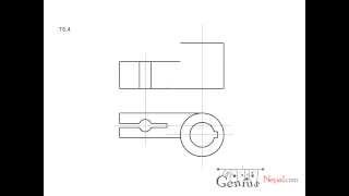 Engineering Drawing TutorialsOrthographic sectional views with front and side view T 64 [upl. by Gaul]