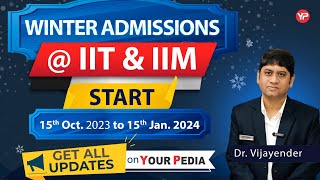 Winter Admissions for MTechMSPhDFPM in IITs amp IIM started for 202324 session  Counselling [upl. by Lanos]