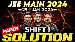 JEE Main 2024 Paper DiscussionSolution ATTEMPT 1  29th January  SHIFT 1 ⚡️ [upl. by Artined]