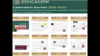 CALENDARIO ESCOLAR 20212022 OFICIAL SEP EN PDF LISTO PARA IMPRIMIR [upl. by Akehs720]