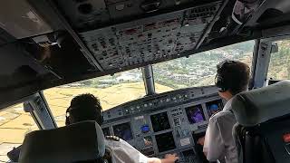 HeartStopping Cockpit View Landing at the Worlds Most Dangerous Airport  Paro Runway 15 [upl. by Aisanat270]