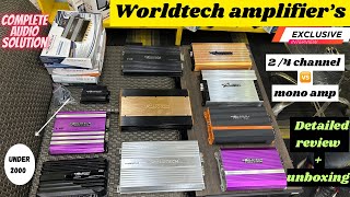 Worldtech amplifier unboxing amp review  2 channel amplifier  4 channel amplifier Class D  Mono [upl. by Bluefarb]