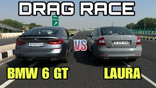 SKODA LAURA VS BMW 6 SERIES DRAG RACE [upl. by Ariaic527]