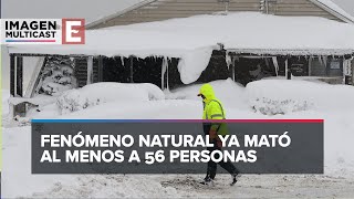 Tormenta invernal en EU Persisten problemas para viajar y buscan más víctimas [upl. by Nosdrahcir]