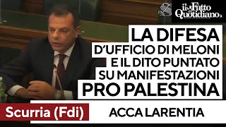 Acca Larentia Scurria FdI quotMeloni la prima a distinguersi da rigurgiti fascistiquot [upl. by Llerret]