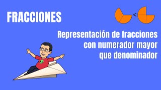 Representación de fracciones con Num mayor que Denomin  MATEMÁTICAS  wwwaprendemaniaes [upl. by Sharyl]