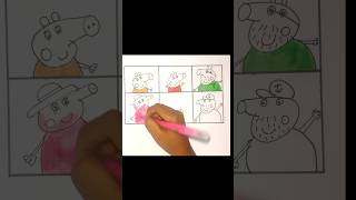 Fun Peppa Pig Family Drawing amp Coloring [upl. by Adest70]