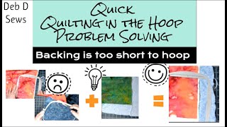 Fix Backing Problems while Quilting in the Hoop [upl. by Nirda]