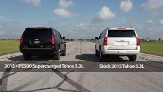 2015 HPE500 Supercharged Tahoe Drag Race amp Dyno Test [upl. by Adnahsal]