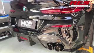 Bmw 840i B58 exhuast wRES Racing exhaust sound exhaust automobile bmw racing 840i [upl. by Galvan]