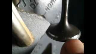 Redneck valve grinding using a drill press carpenters square and a honing stone [upl. by Eseer]