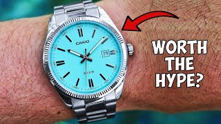 This CASIO is harder to buy than ROLEX Unboxing amp Review Tiffany Blue MTP1302 [upl. by Nirag]