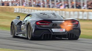 1800HP Hennessey Venom F5  Start Accelerations FlyBy amp Exhaust Flames [upl. by Nileuqay]