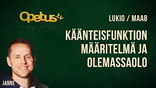 Käänteisfunktion määritelmä ja olemassaolo [upl. by Renie939]