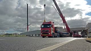 Transport productie en plaatsen liggers viaduct juliaugustus 2017 [upl. by Uttasta]