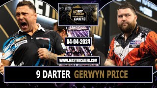 9Darter Gerwyn Price Premier League 2024 [upl. by Annyahs]