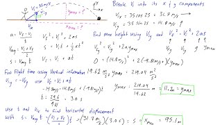 Projectile motion example problem 3 kicking a soccer ball [upl. by Leidag]