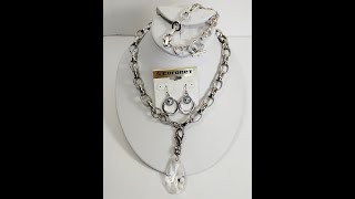 Silver Tone Modernist Jewelry Set  Available at my eBay Store [upl. by Llehcsreh]