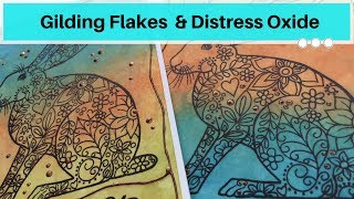 Distress Oxide amp Gilding Flakes Doodling Easter cards [upl. by Miguela]