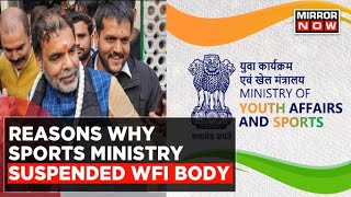 Sports Ministry Suspends Newly Elected WFI Body Here Are The Reasons  Top News [upl. by Deenya]