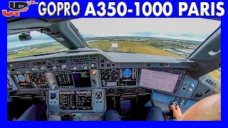 Awesome Cockpit View Airbus A3501000 Full Taxi amp Takeoff from Paris [upl. by Lirret]