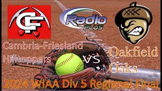 CambriaFriesland at Oakfield Div 5 WIAA Reg Final 52324 [upl. by Keldah]