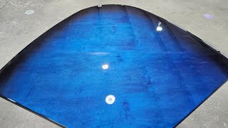 Candy Blue Dye Stained Conference Table [upl. by Tilney]