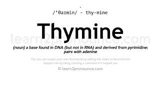 Thymine pronunciation and definition [upl. by Nanice]