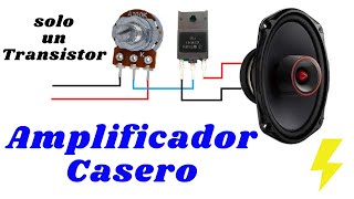 AMPLIFICADOR DE AUDIO ⚡ CON SOLO UN TRANSISTOR [upl. by Sindee231]