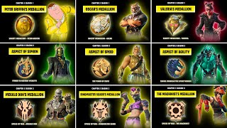 Evolution of Medallions of Mythic Bosses in Fortnite Chapter 5 Season 1  Chapter 5 Season 3 [upl. by Possing460]