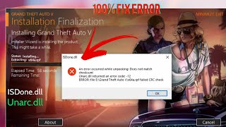 GTA 5  How to Fix ISdonedll amp Unarcdll Error1214116  DODI Repack [upl. by Ecnadnac778]