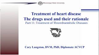 Cardiovascular Drugs Part 11 Treatment of Thromboembolic Diseases [upl. by Dimah763]