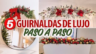 5 IDEAS DE GUIRNALDAS NAVIDEÑAS ELEGANTES 2024 DIY [upl. by Kataway861]