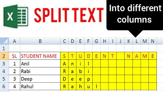 split text into different cell column in excel  character spacing [upl. by Yecniuq578]