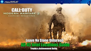 Call of Duty Modern Warfare 2 Campaign Remastered  All 45 Intel Locations Guide Trophy Guide [upl. by Htebsle]