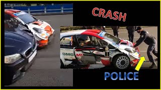 Seb Ogier Accident on Public Road and run away from the police WRC Croatia Rally 2021 [upl. by Mapel190]