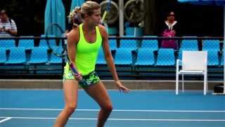 Eugenie Bouchard practice session  2014 Australian Open [upl. by Auqined]