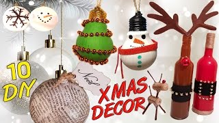 10 DIY Christmas recycled decoration HOW TO [upl. by Younglove]