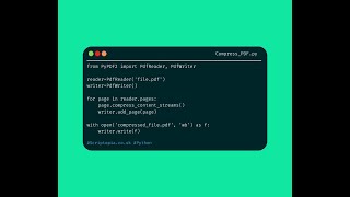 Python PyPDF2  Compress a PDF file [upl. by Othelia]