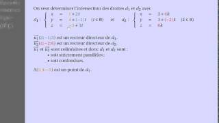 Position relative de deux droites de lespace  Cas n°2 [upl. by Enitsahc415]