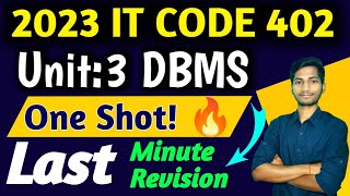 Last Minute Revision DBMS  CLASS 10 IT CODE 402  Database Management System Important Notes [upl. by Anaitak]