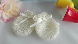 Como tejer manoplas para bebe a crochet unisex [upl. by Anaugal]