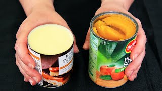 Whisk together condensed milk with canned peaches The best nobake creamy dessert [upl. by Corbin]